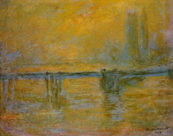 Charing Cross Bridge, Fog by Claude Monet