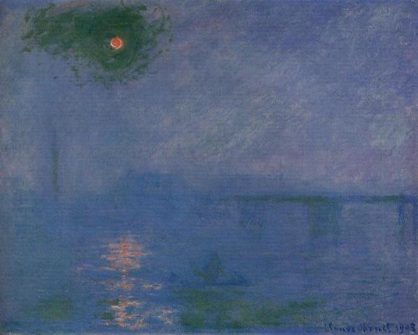 Charing Cross Bridge, Fog On The Thames by Claude Monet