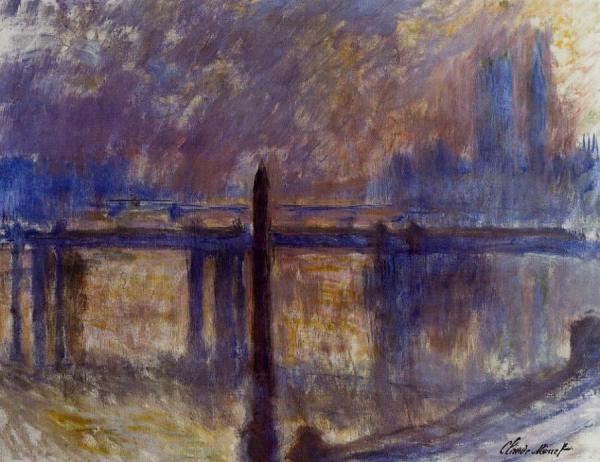 Cleopatra's Needle And Charing Cross Bridge by Claude Monet