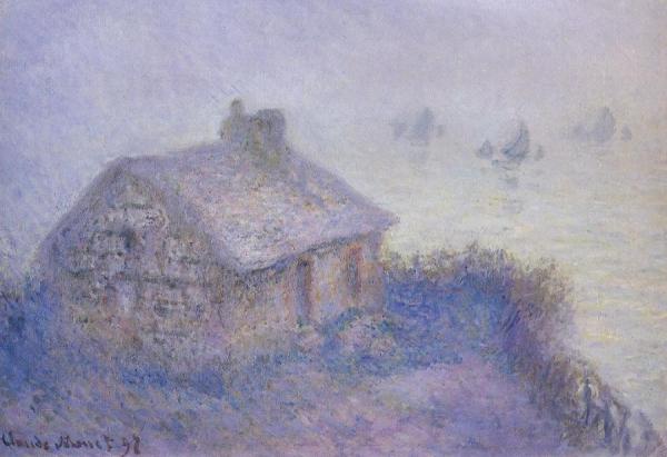 Customs House At Varengeville In The Fog by Claude Monet