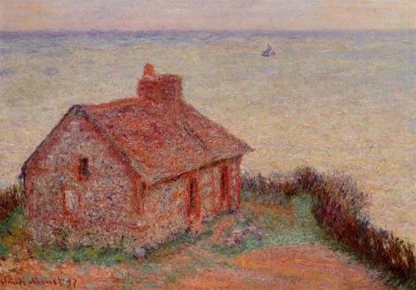 Customs House, Rose Effect by Claude Monet