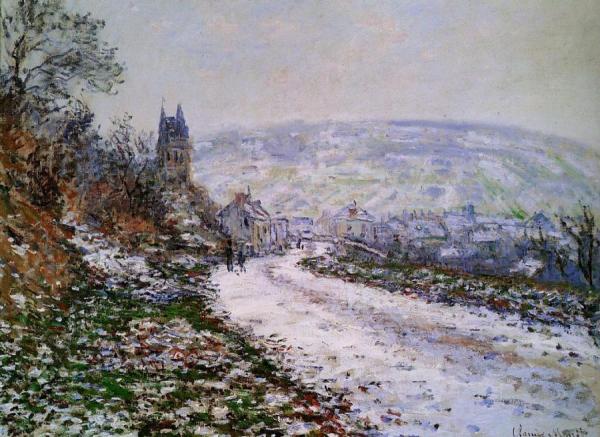 Entering The Village Of Vetheuil In Winter by Claude Monet Oil Painting Reproductions