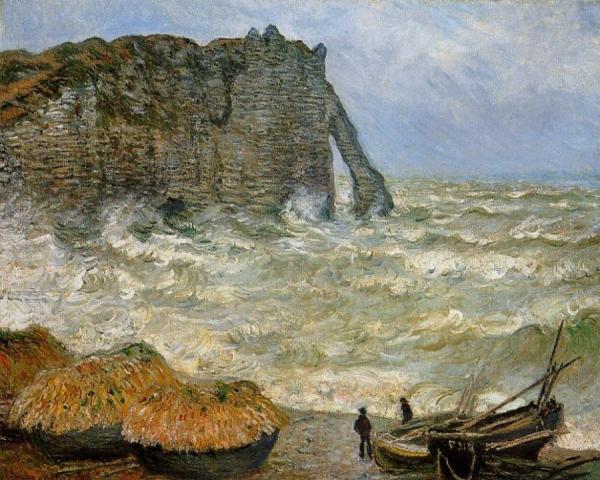 Etretat, Rough Sea by Claude Monet