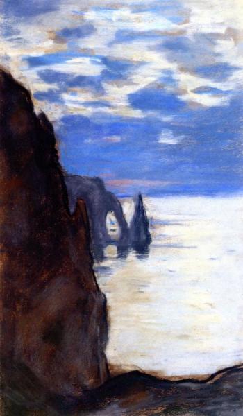 Étretat, The Needle Rock And Porte D'aval by Claude Monet