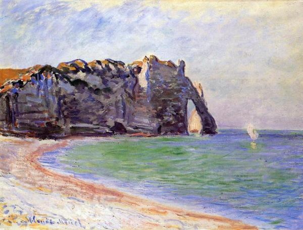 Etretat, The Porte D'aval by Claude Monet