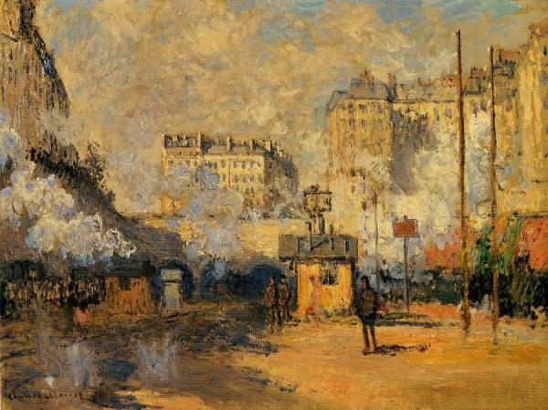 Exterior Of Saint-lazare Station, Sunlight Effect by Claude Monet