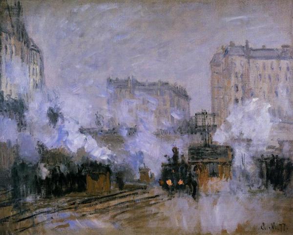 Exterior Of The Saint-lazare Station, Arrival Of A Train by Claude Monet