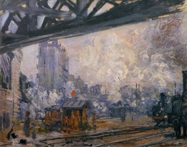 Exterior View Of The Saint-lazare Station by Claude Monet
