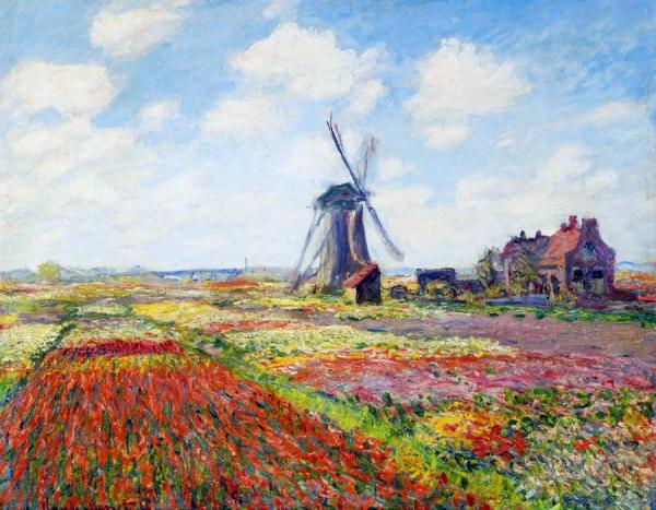 Field Of Tulips In Holland by Claude Monet