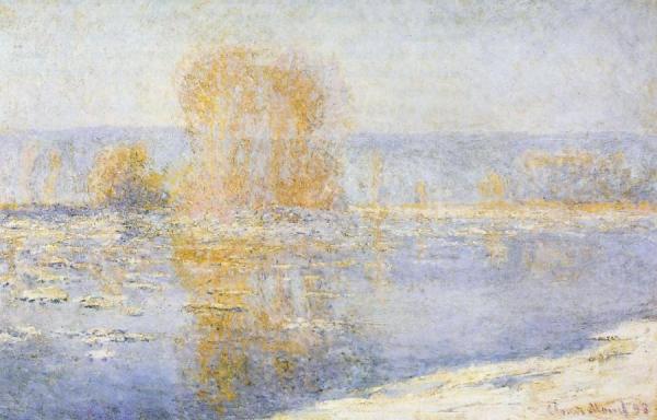 Floating Ice At Bennecourt by Claude Monet