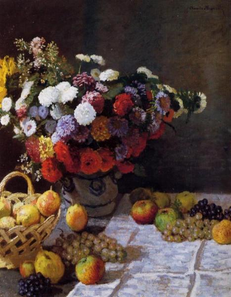 Flowers And Fruit by Claude Monet Oil Painting Reproductions