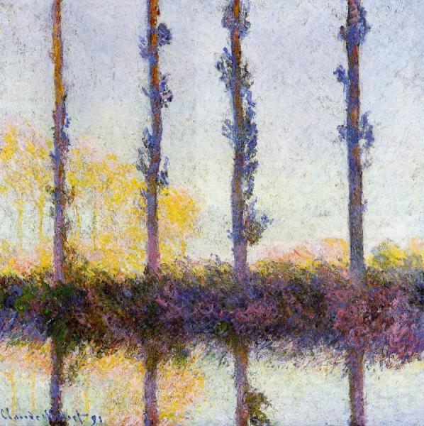 Four Poplars On The Banks Of The Epte River by Claude Monet