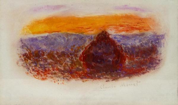 Grainstack At Sunset by Claude Monet