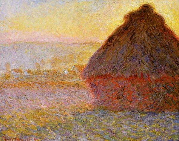 Grainstack At Sunset by Claude Monet