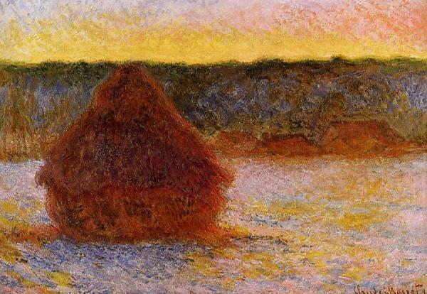 Grainstack At Sunset, Winter by Claude Monet