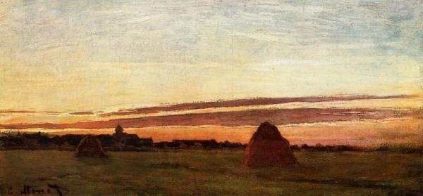 Grainstacks At Chailly At Sunrise by Claude Monet Oil Painting Reproductions