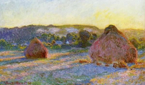 Grainstacks At The End Of Summer, Evening Effect by Claude Monet