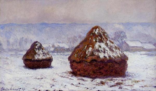 Grainstacks, Snow Effect by Claude Monet Oil Painting Reproductions