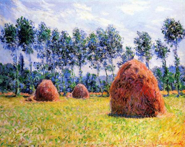 Haystacks At Giverny by Claude Monet