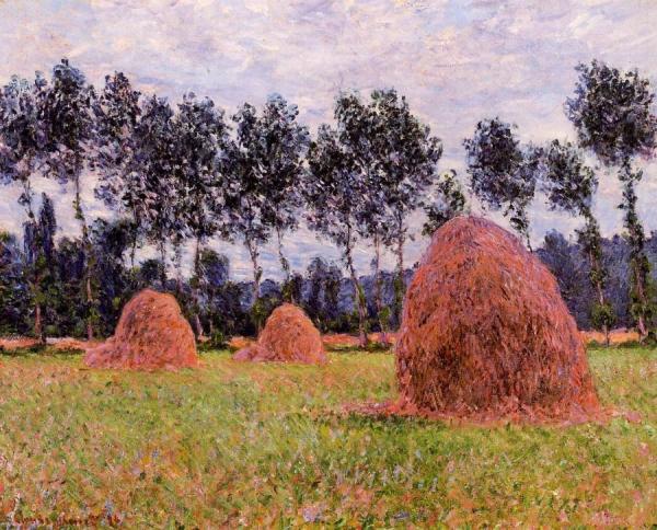 Haystacks, Overcast Day by Claude Monet Oil Painting Reproductions
