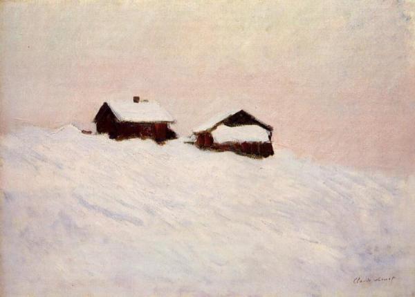 Houses In The Snow by Claude Monet
