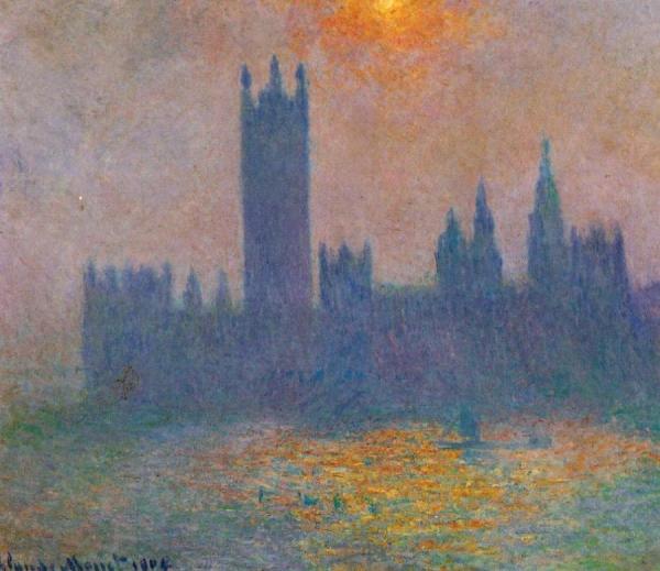 Houses Of Parliament, Effect Of Sunlight In The Fog by Claude Monet