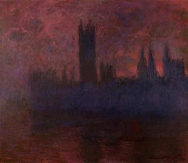 Houses Of Parliament, London, Symphony In Rose by Claude Monet