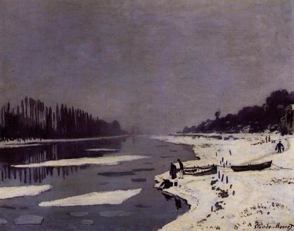 Ice Floes On The Seine At Bougival by Claude Monet Oil Painting Reproductions