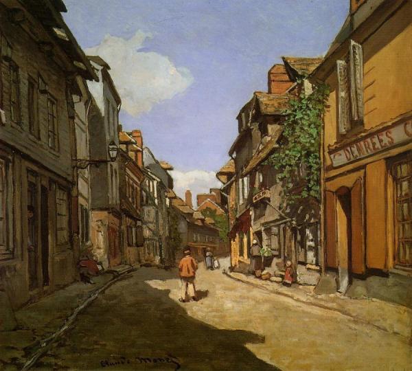 La Rue De La Bavolle At Honfleur by Claude Monet