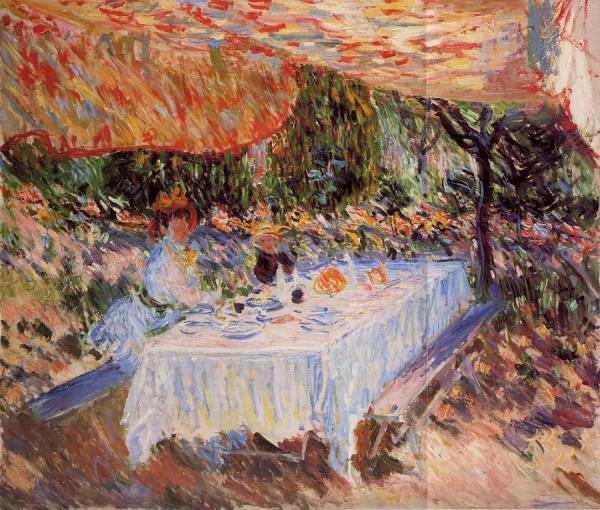 Luncheon Under The Canopy by Claude Monet