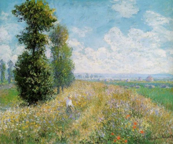 Meadow With Poplars by Claude Monet