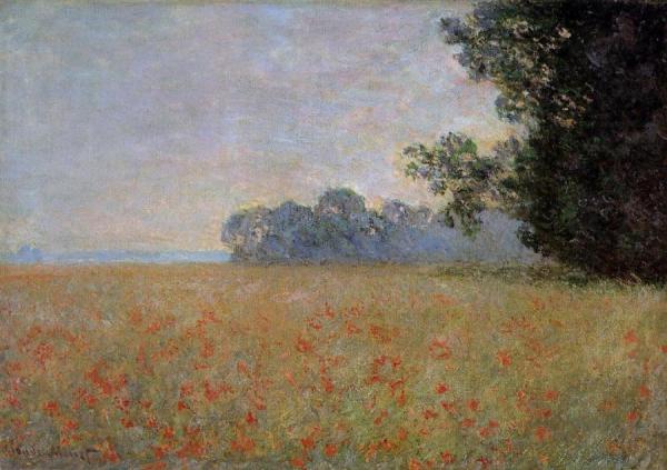 Oat And Poppy Field by Claude Monet