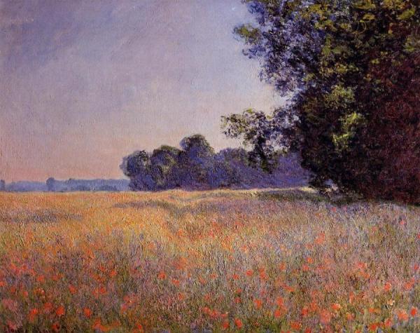 Oat And Poppy Field, Giverny by Claude Monet