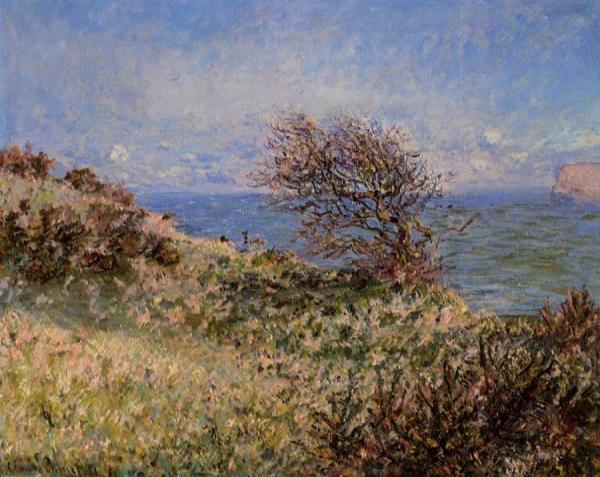 On The Cliff At Fecamp by Claude Monet