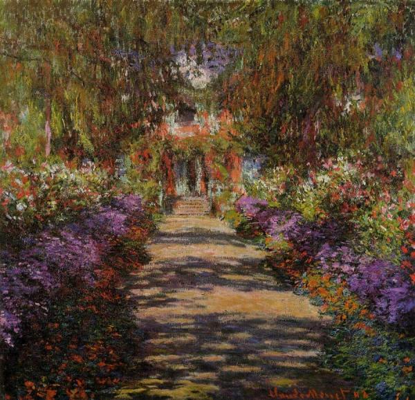 Pathway In Monet's Garden At Giverny by Claude Monet
