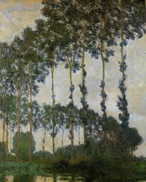 Poplars Near Giverny, by Claude Monet