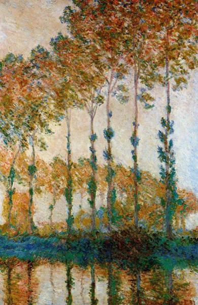 Poplars On The Banks Of The River Epte In Autumn by Claude Monet