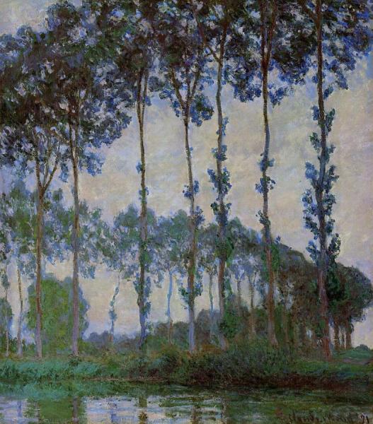 Poplars On The Banks Of The River Epte, Overcast Weather by Claude Monet Oil Painting Reproductions