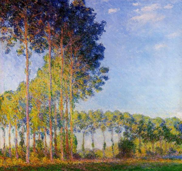Poplars On The Banks Of The River Epte, Seen From The Marsh by Claude Monet