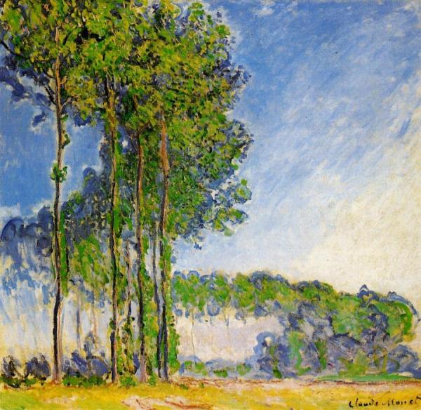 Poplars, View From The Marsh by Claude Monet