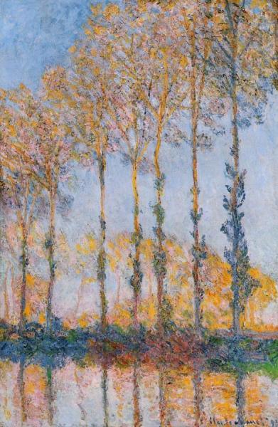 Poplars, White And Yellow Effect by Claude Monet