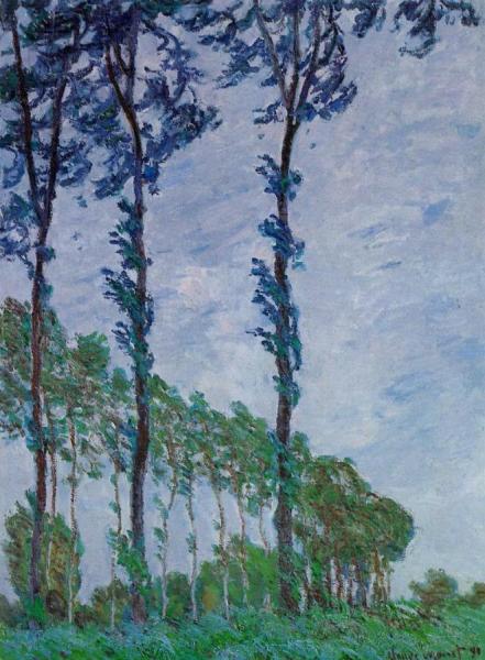 Poplars, Wind Effect by Claude Monet