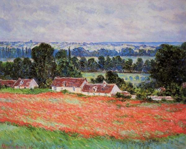 Poppy Field At Giverny by Claude Monet Oil Painting Reproductions