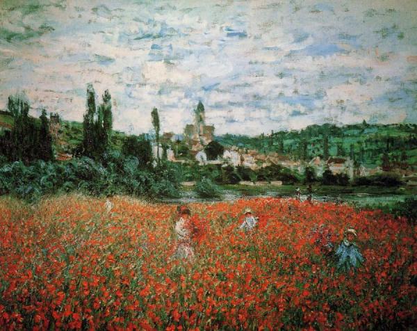 Poppy Field Near Vetheuil by Claude Monet