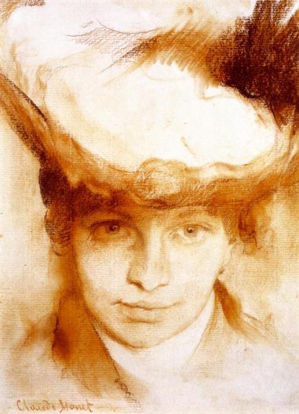 Portrait Of A Woman In Normandy Cap by Claude Monet