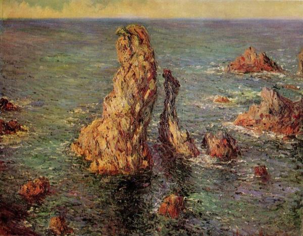 Pyramids At Port-coton by Claude Monet