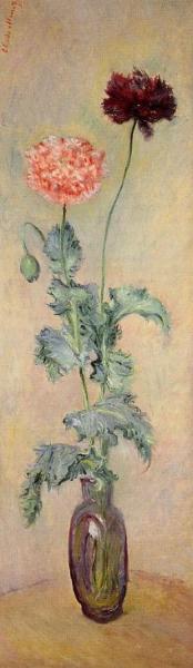 Red And Pink Poppies by Claude Monet