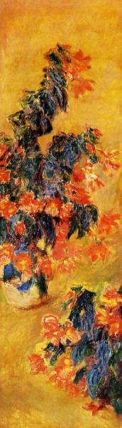 Red Azalias In A Pot by Claude Monet