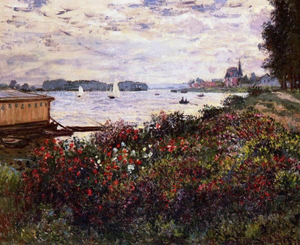 Riverbank At Argenteuil by Claude Monet