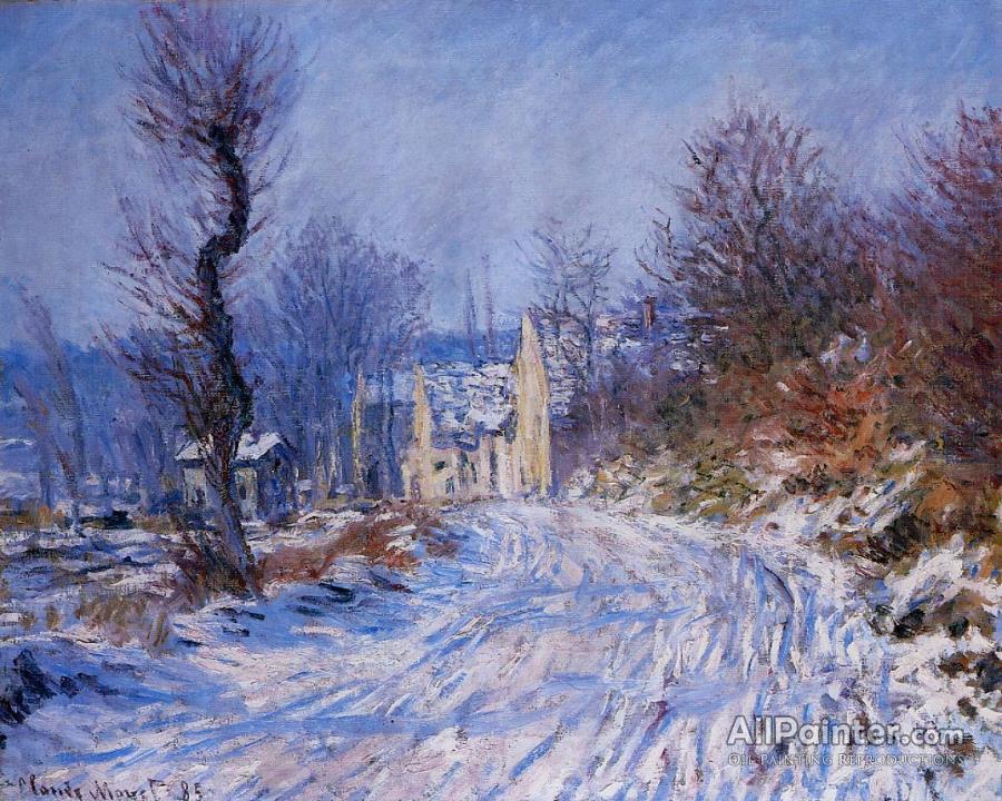 Claude Monet Road To Giverny In Winter Oil Painting Reproductions for